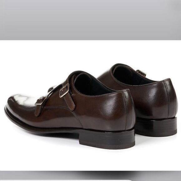 Paul Evans The Pointier Italian Leather Handcrafted Double Monk Strap Shoes - Picture 3 of 16